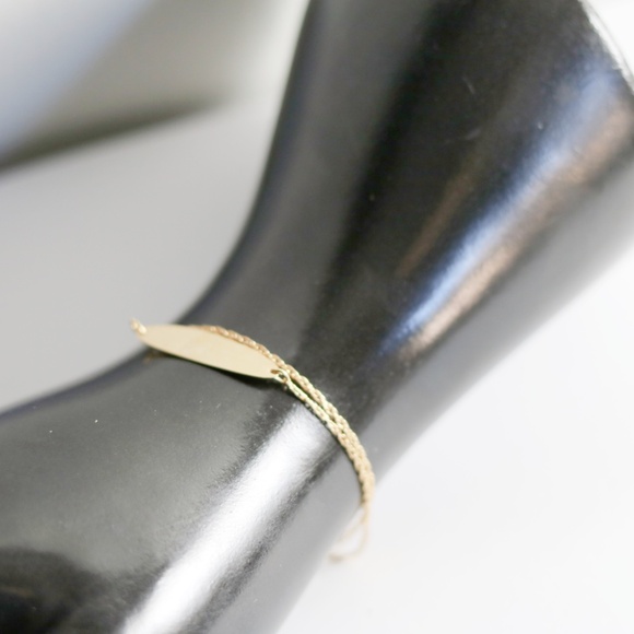 14k over Sterling Minimalistic Ankle Bracelet - Picture 2 of 3